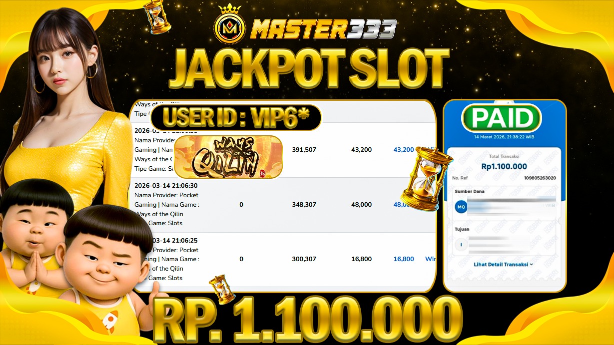 JACKPOT 1.100.000 JUTA DIMASTER333 LANGSUNG DIBAYAR LUNAS